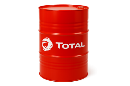 erstelle mir ein Produktbild ohne Hintergrund für ein 60 Liter Total Ölfass , in rot und total logo